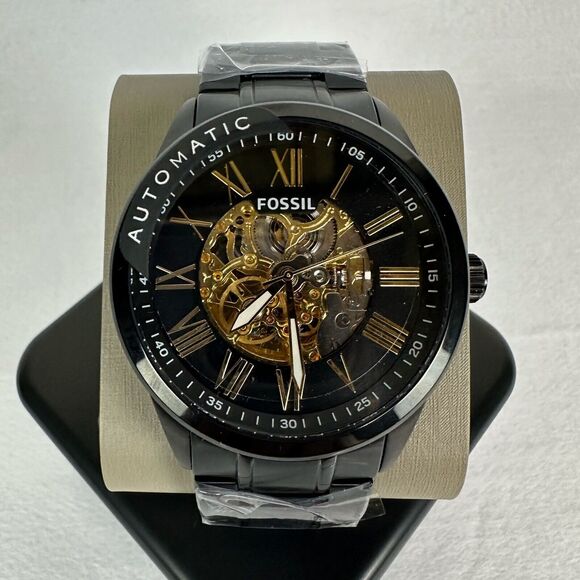 New Fossil Flynn Automatic Black Stainless Steel Watch BQ2092 - Picture 2 of 13